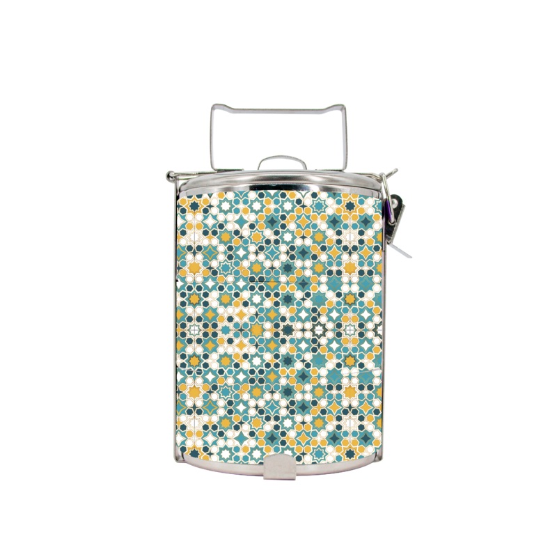BDARI Tiffin Carrier – Islamic Ornamental Tiles (Nationwide Delivery)