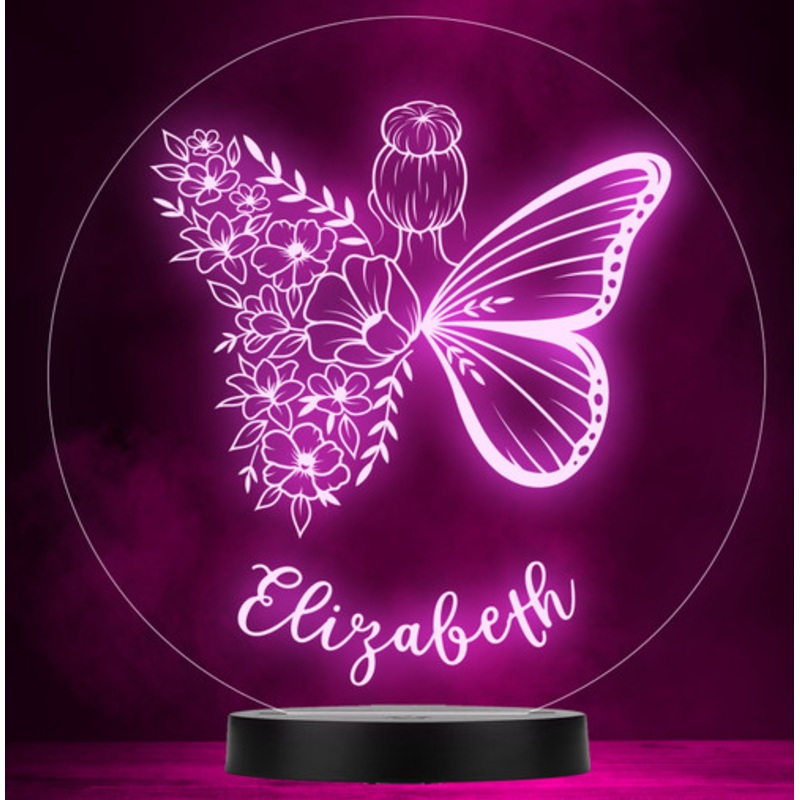 Fairy Butterfly Wings Floral Personalised Gift Colour Change Lamp Night Light – The Card Zoo