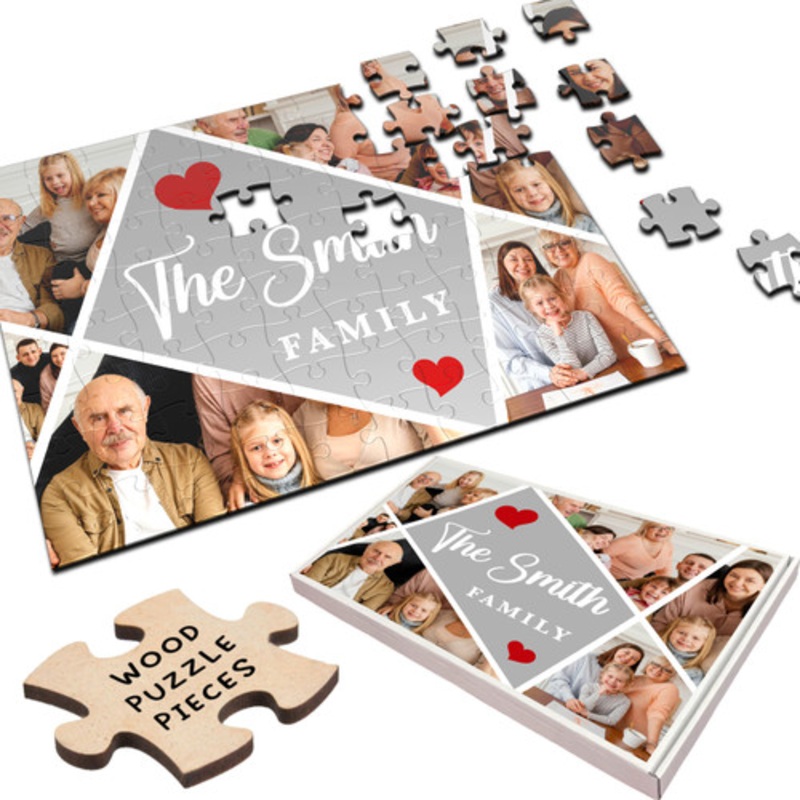 Family Collage Photo Gift Personalised Custom Family Photo Wooden Jigsaw Puzzle – The Card Zoo