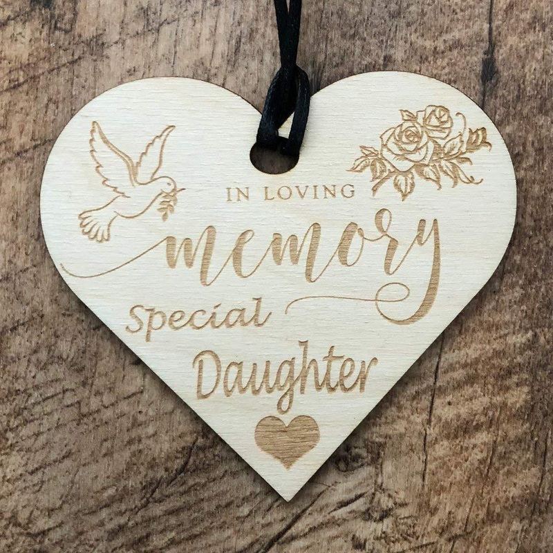 In Loving Memory Daughter Heart Wooden Plaque Gift