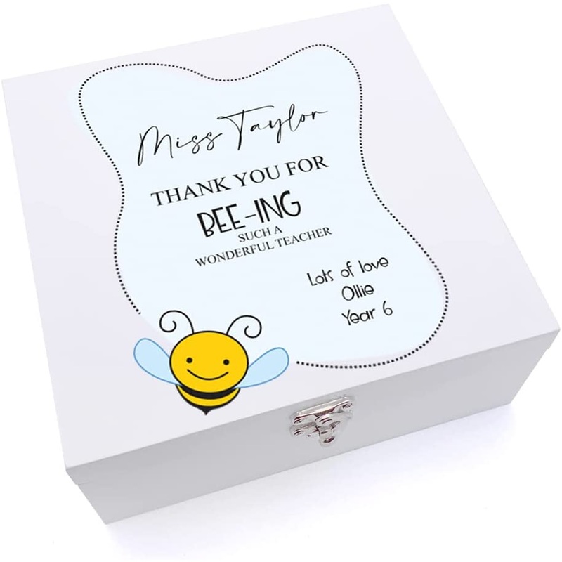 Personalised Thank you For Being a Wonderful Teacher Wooden Box Gift