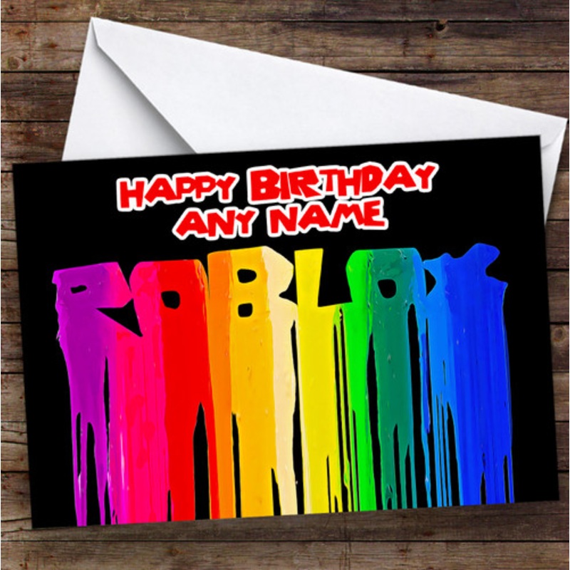 Roblox Rainbow Paint Style Drip Landscape Children’s Kids Birthday Card – The Card Zoo
