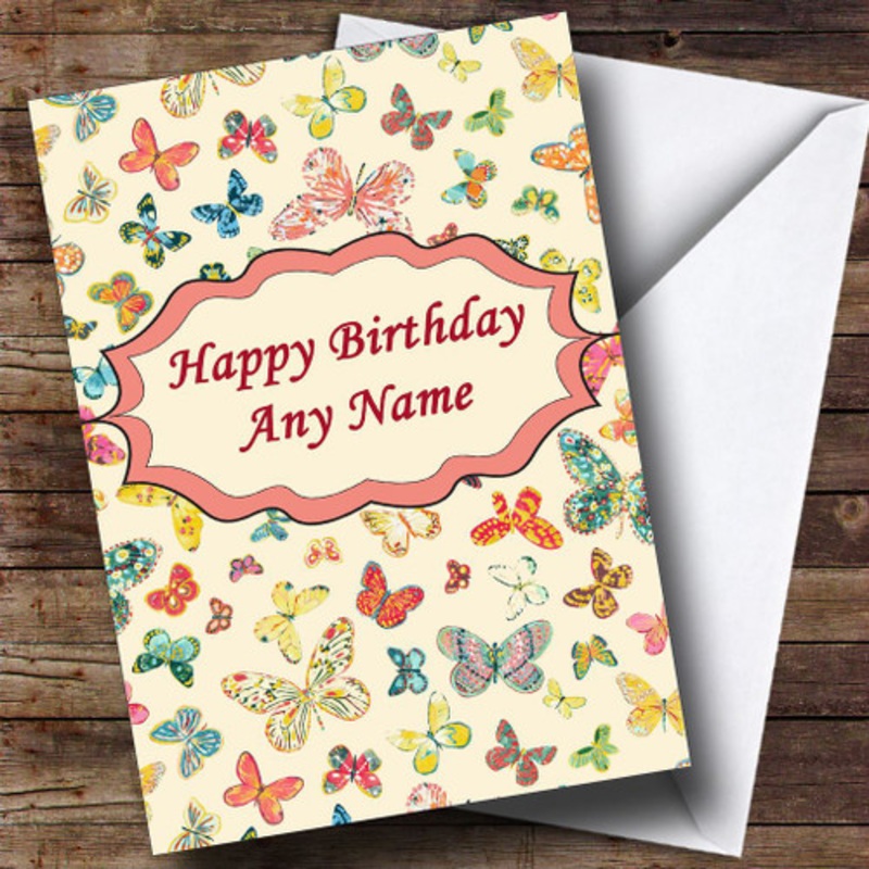 Vintage Butterfly Personalised Birthday Card – The Card Zoo