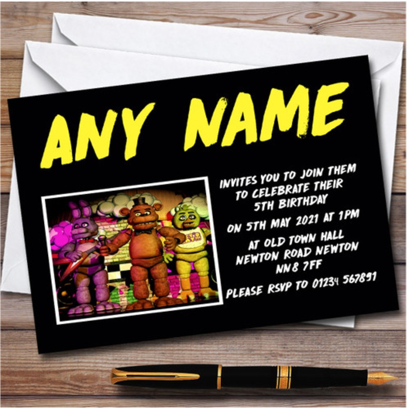 Five Nights At Freddy’s Fnaf Party Children’s Birthday Party Invitations – The Card Zoo