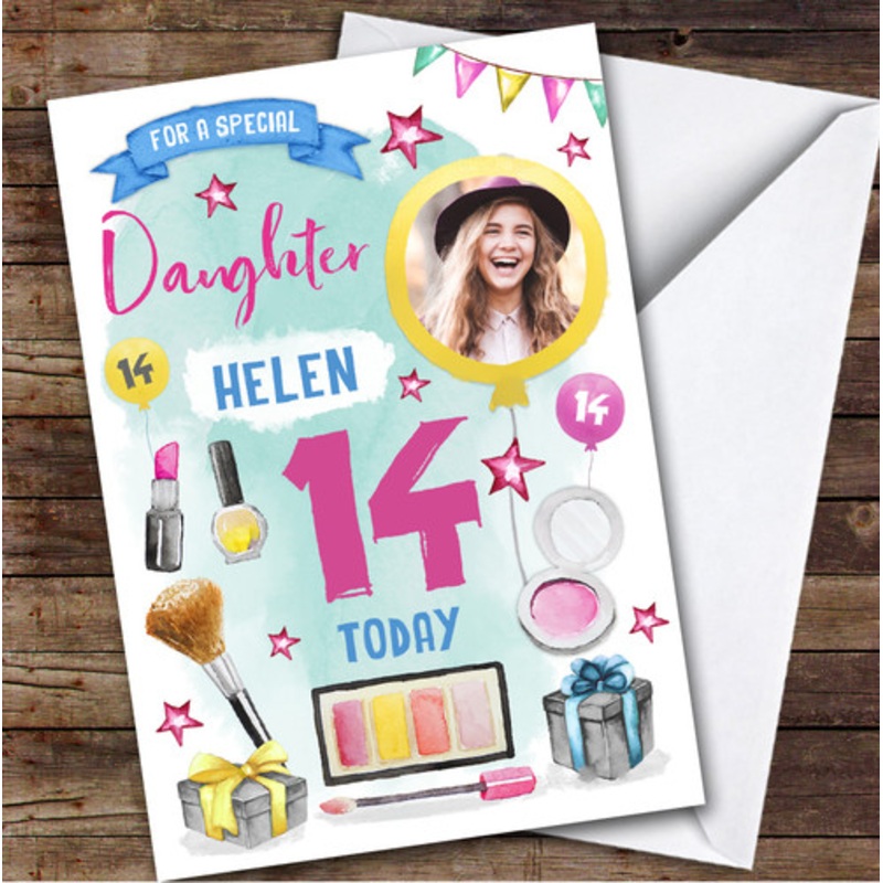 Girl’s Make Up Beauty Photo Daughter 14th Birthday Personalised Birthday Card – The Card Zoo
