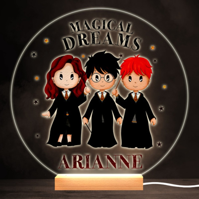 Harry Potter Magical Dreams Colourful Round Personalised Gift Lamp Night Light – The Card Zoo