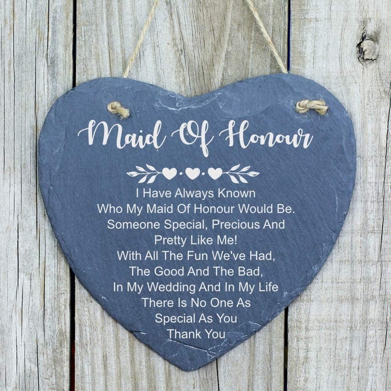 Maid Of Honour As Special As You Gift Large Slate Heart Plaque