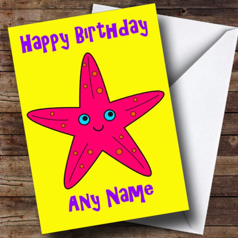 Pink Starfish Personalised Birthday Card – The Card Zoo