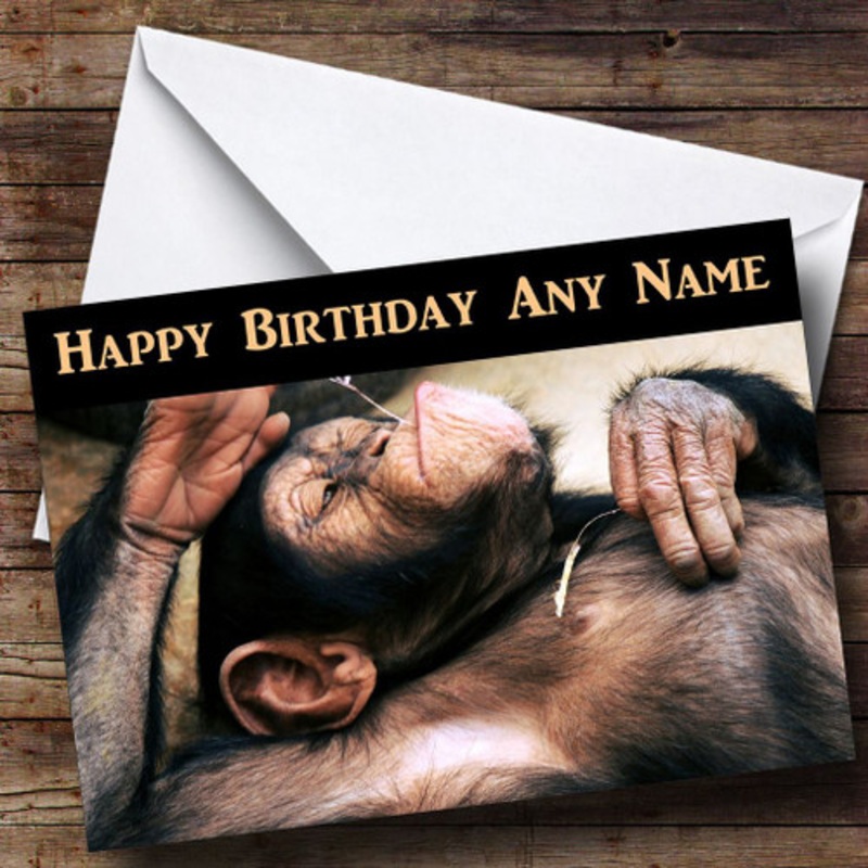 Relaxing Monkey Personalised Birthday Card – The Card Zoo