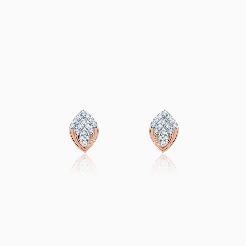 Rose Gold Opulent Bud Diamond Earrings