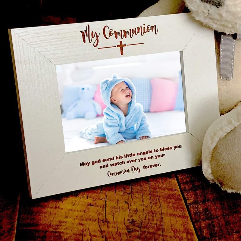 White Wooden Communion Day Photo Frame Gift