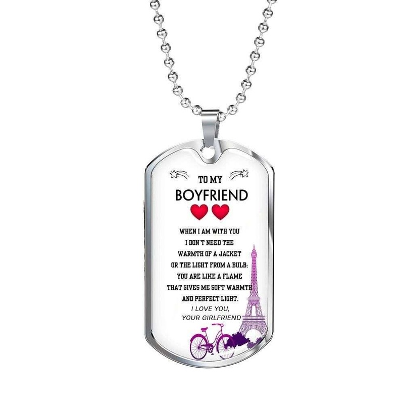 Boyfriend Dog Tag, To My Boyfriend Dog Tag Necklace, Boyfriend Gift, Necklace Gift For Him