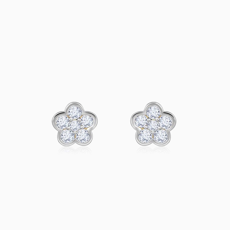 Gold Floral Dazzle Diamond Studs