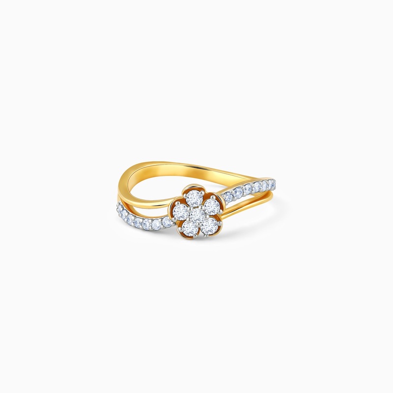 Gold Floret Diamond Ring
