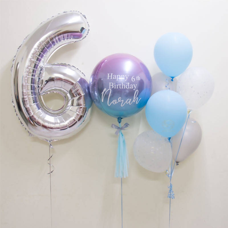 Lydia Number Foil Balloon Bunch