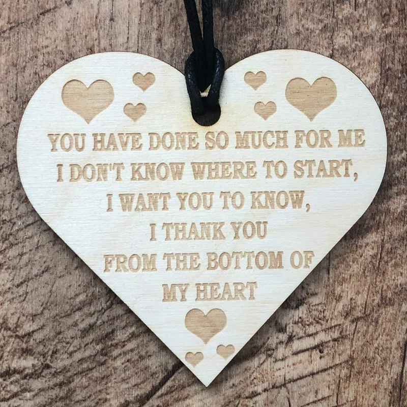 Thank You From The Bottom Of My Heart Wooden Plaque Gift
