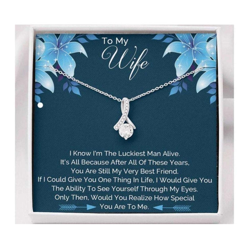 Wife Necklace, Wife Birthday Necklace, Gift For Wife From Husband, Sentimental Gifts For Her