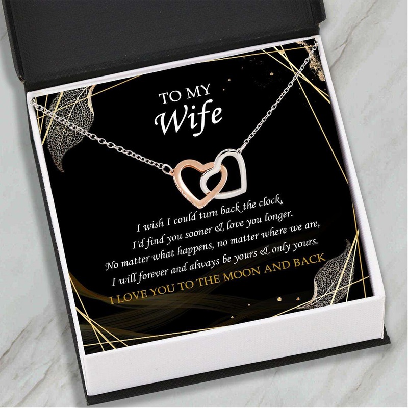Wife Necklace, Wife Gifts  Interlocking Hearts Necklace  To My Wife From Husband  Gift For Anniversary Birthday