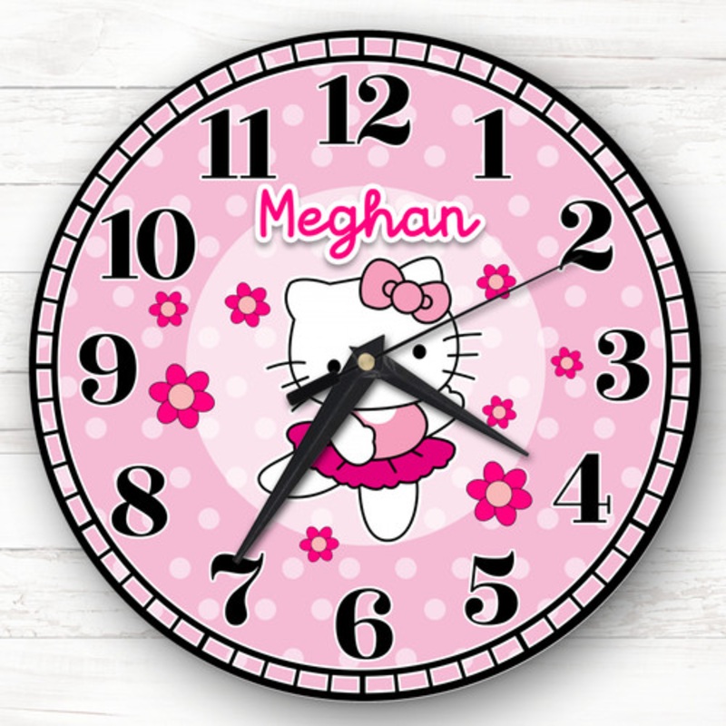 Hello Kitty Ballet Personalised Gift For Kid’s Bedroom Clock – The Card Zoo
