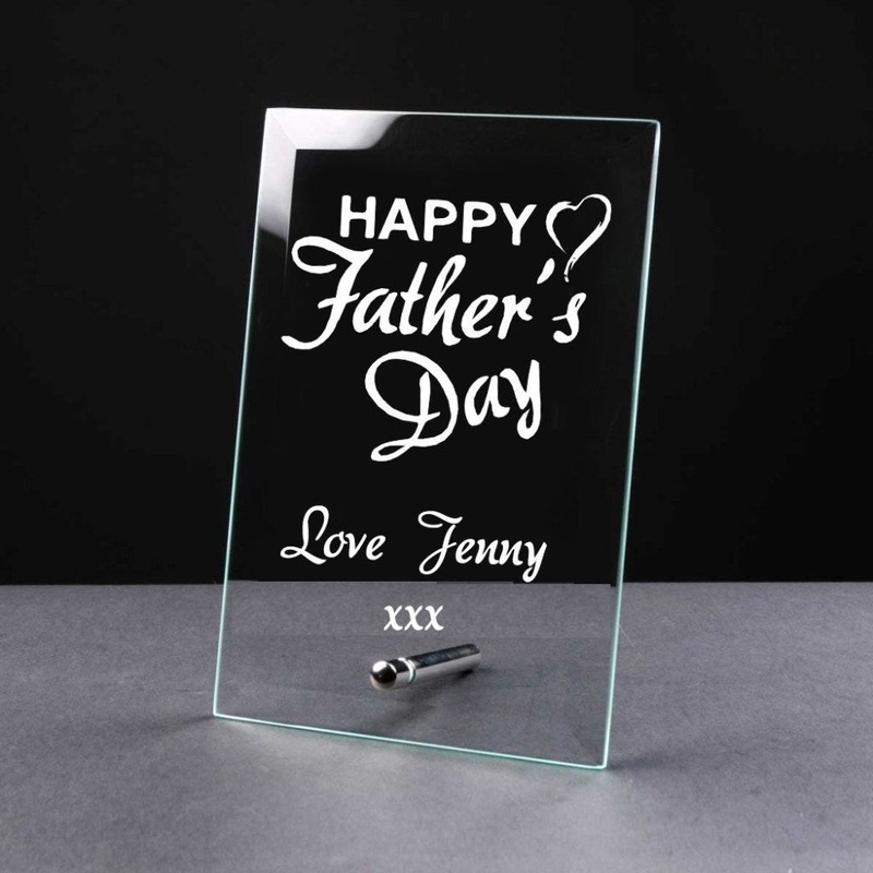 Personalised Fathers Day Gift Glass Plaque