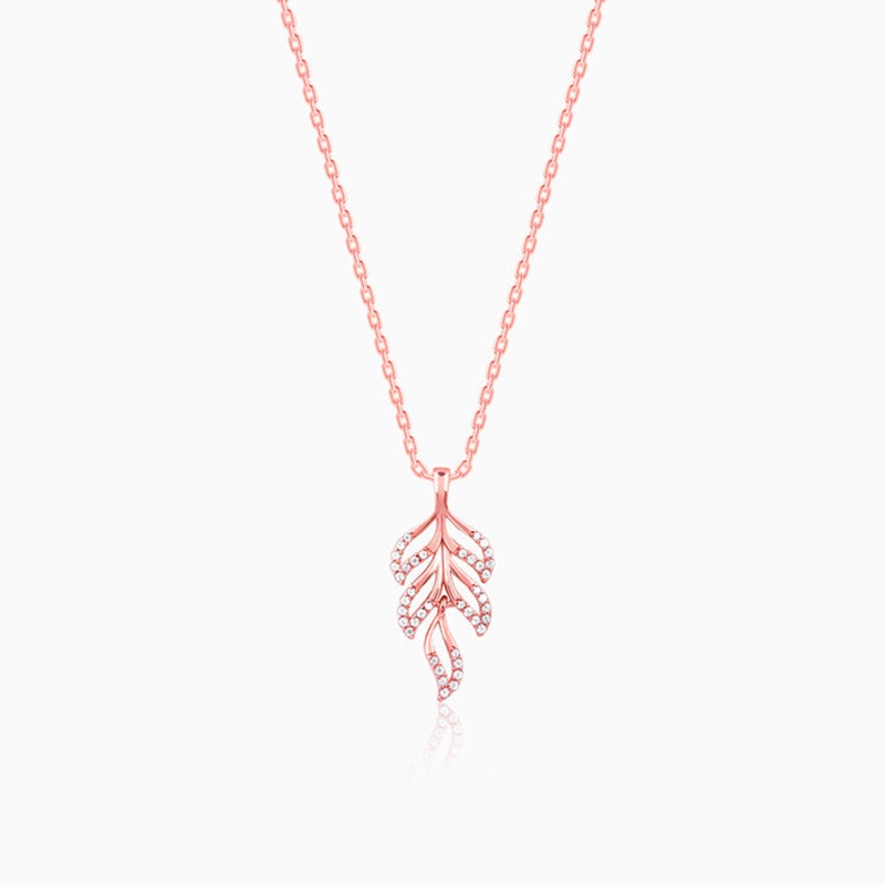 Rose Gold Komal Pankh Pendant With Link Chain