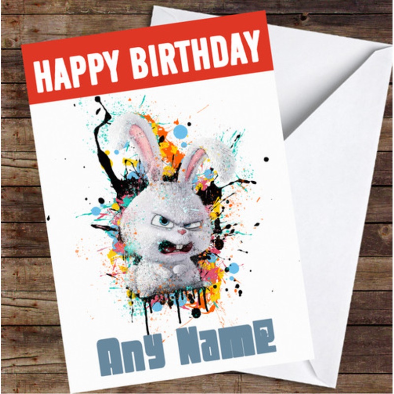 The Secret Life Of Pets Snowball Splatter Personalised Birthday Card – The Card Zoo