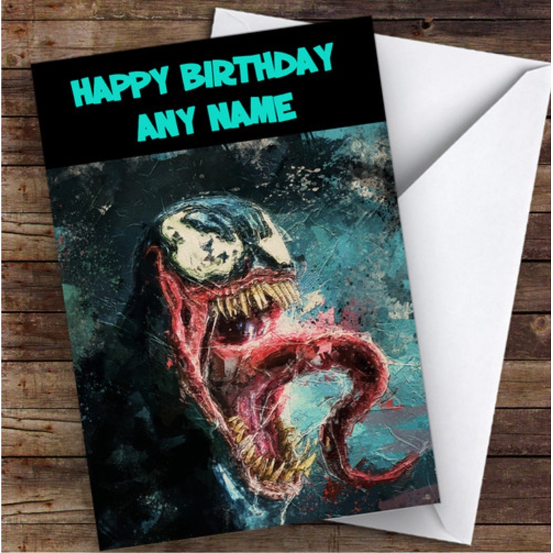 Venom Marvel Children’s Kids Personalised Birthday Card – The Card Zoo
