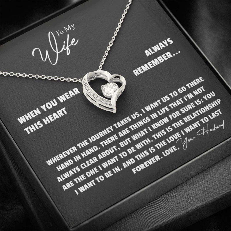 Wife Necklace, To My Wife Gift   Always Remember  Forever Love Necklace