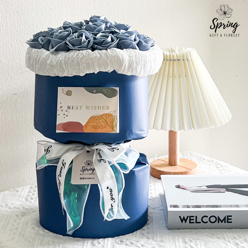 Blue Rose Artificial Soap Flower Bouquet (Klang Valley Delivery Only)