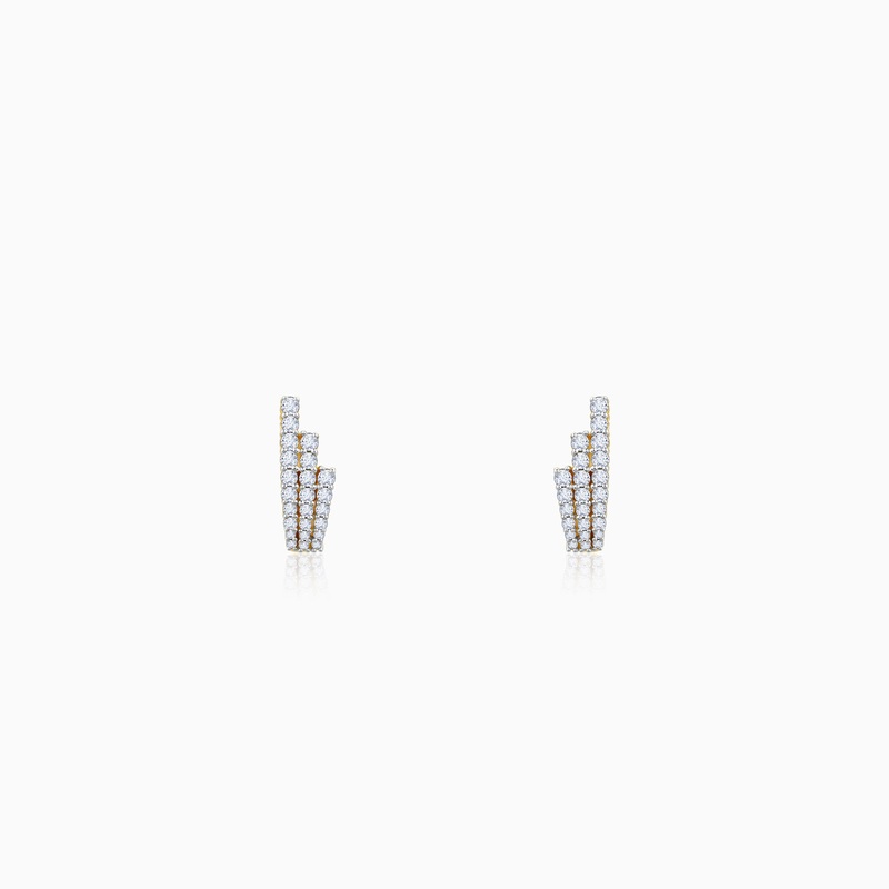 Gold Lumiere Lab Grown Diamond Semi Hoop Earrings