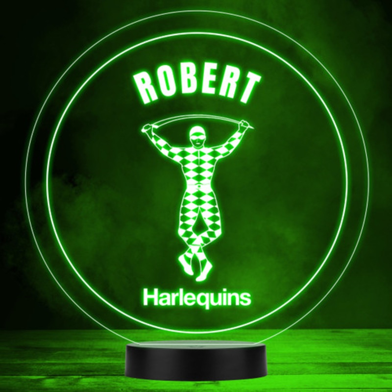 Harlequins Rugby Union Club Sports Fan Personalised Colour Changing Night Light – The Card Zoo