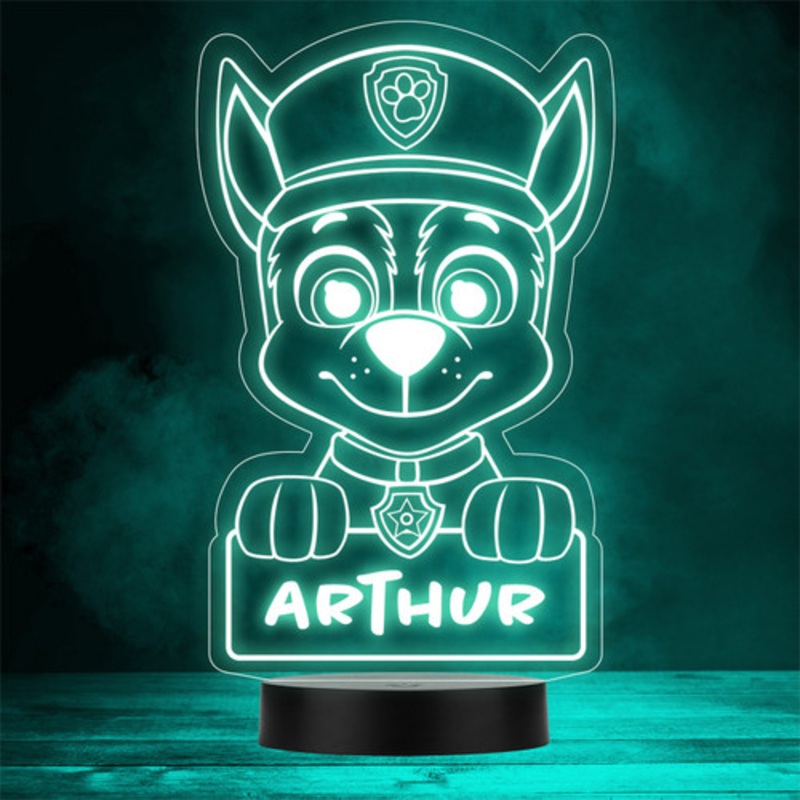 Kids Chase’s Head Paw Patrol Personalised Gift Colour Change LED Night Light – The Card Zoo