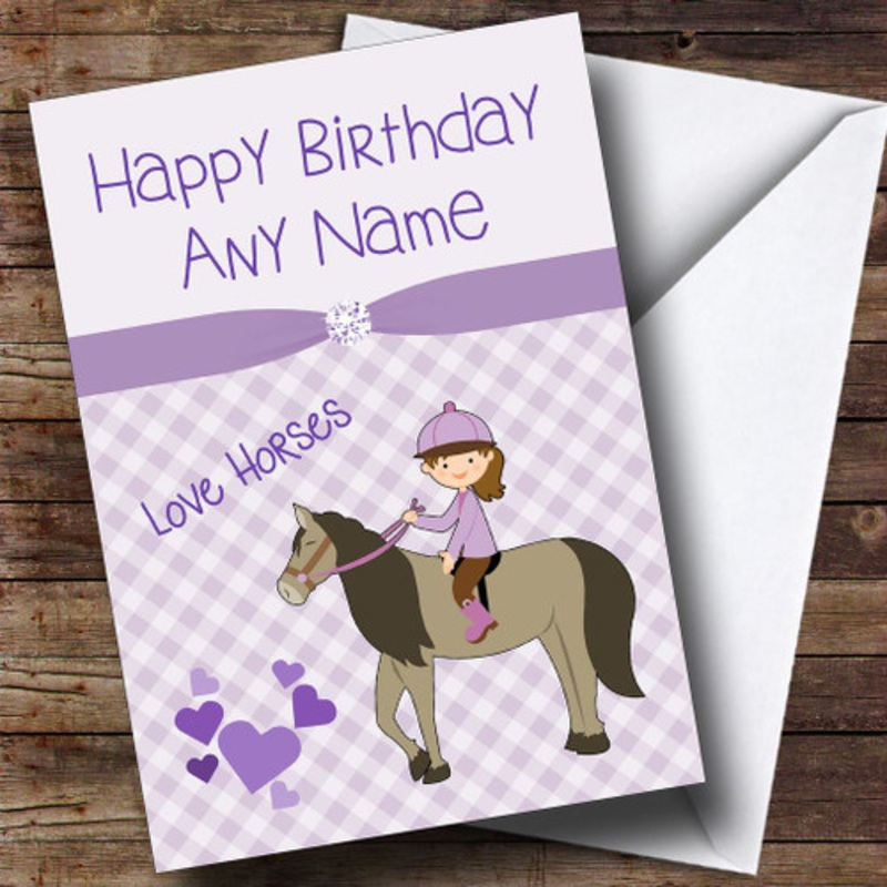 Lilac Horse Lover Personalised Birthday Card – The Card Zoo