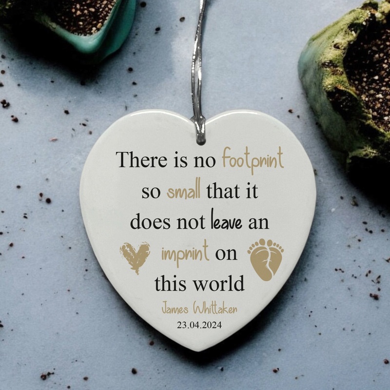 Personalised Miscarriage Memorial Ornament Large Heart Infant Loss