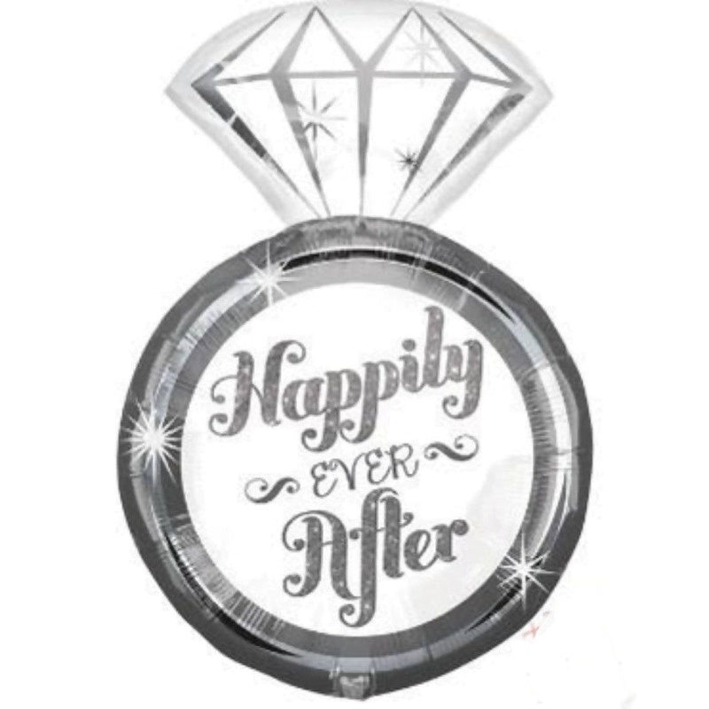 27-inch – Happily Ever After Ring – Helium-Filled Foil Balloon