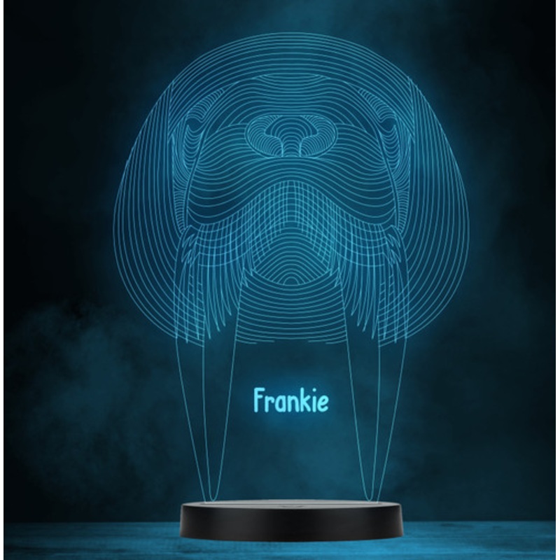 3D Effect Walrus Head Personalised Gift Colour Changing Led Lamp Night Light – The Card Zoo