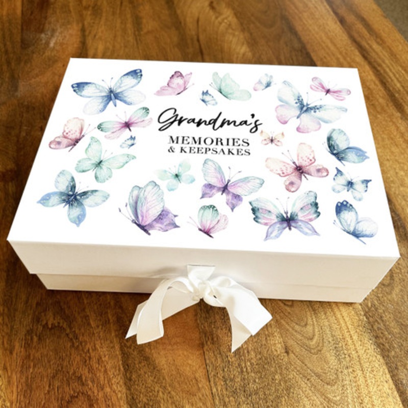 Beautiful Butterflies Grandma’s Memories Keepsake Memory Hamper Gift Box – The Card Zoo