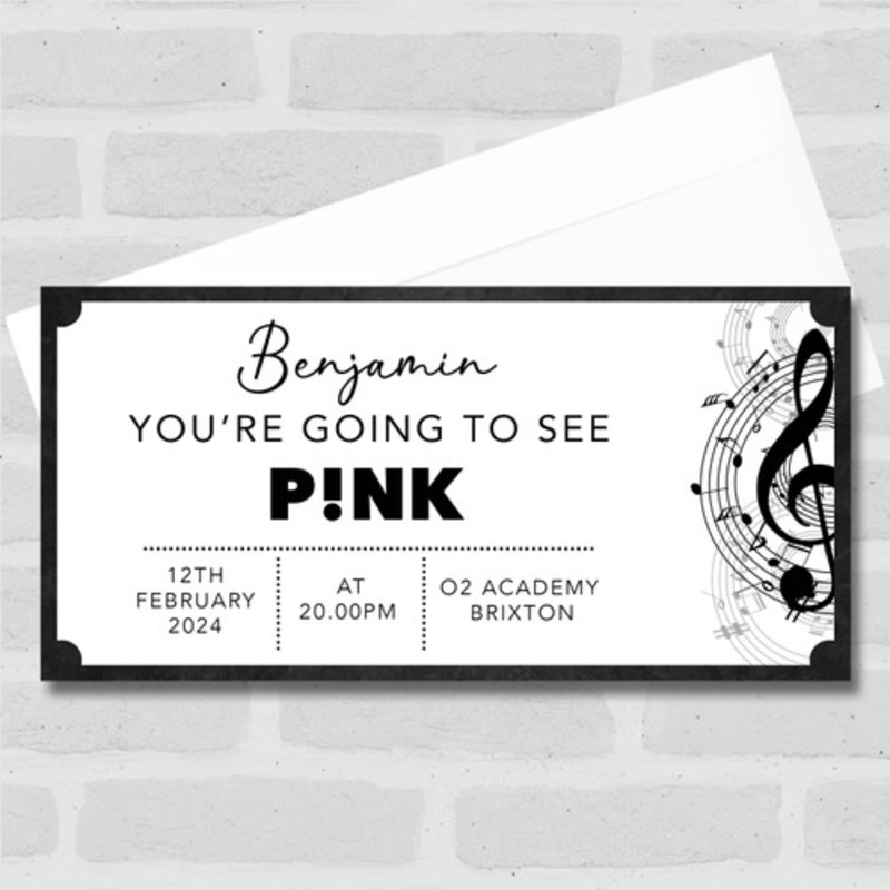 Music Any Concert Or Event Personalised Surprise Ticket Gift Voucher – The Card Zoo