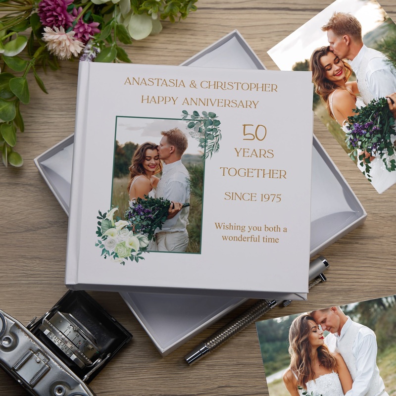 Personalised White 50 Years Together Anniversary Wedding Photo Keepsake Gifts Love Memory Photo Album