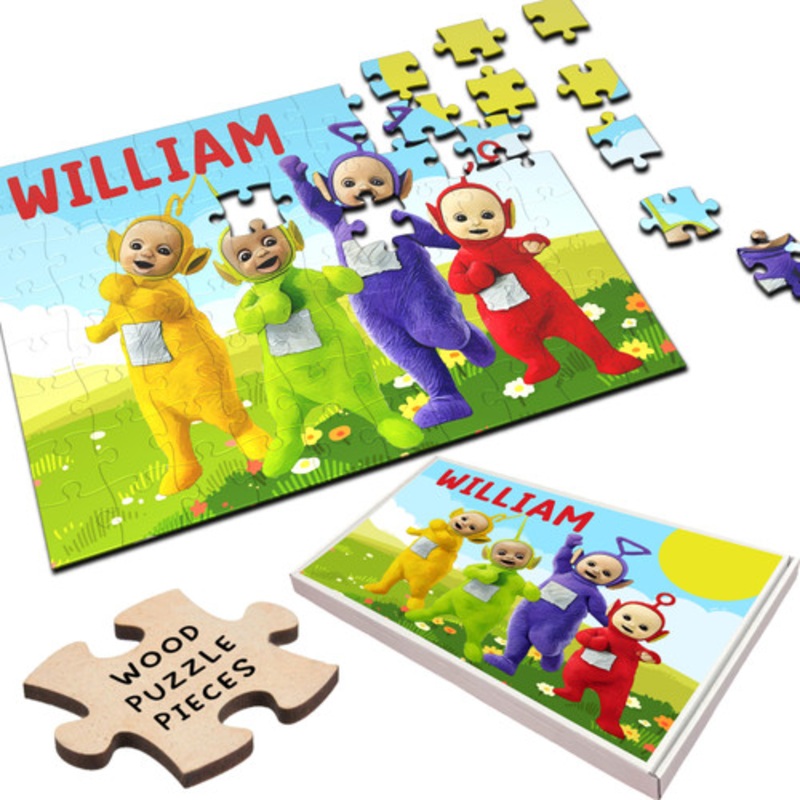 Teletubbies Tv Show Gift For Kids Children Personalised Wooden Jigsaw Puzzle – The Card Zoo