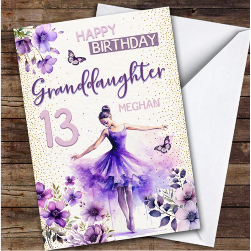 13th Granddaughter Ballet Dancer Ballerina Teenager Personalised Birthday Card – The Card Zoo