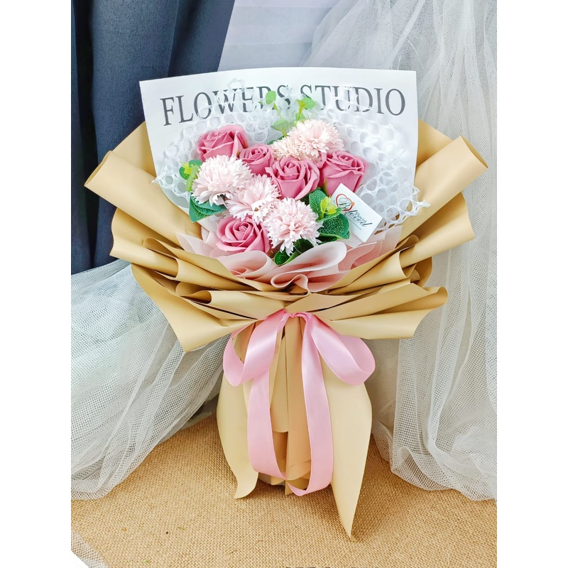 Artificial Soap Carnation Mix Rose Bouquet (Klang Valley Delivery Only)