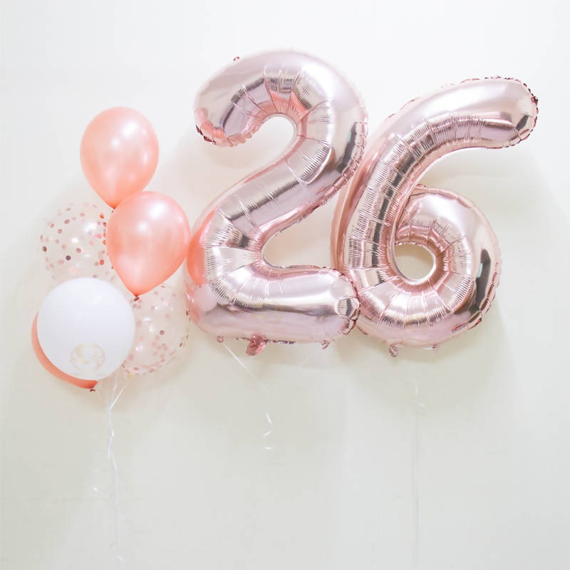 Crystal Number Foil Balloon Bunch