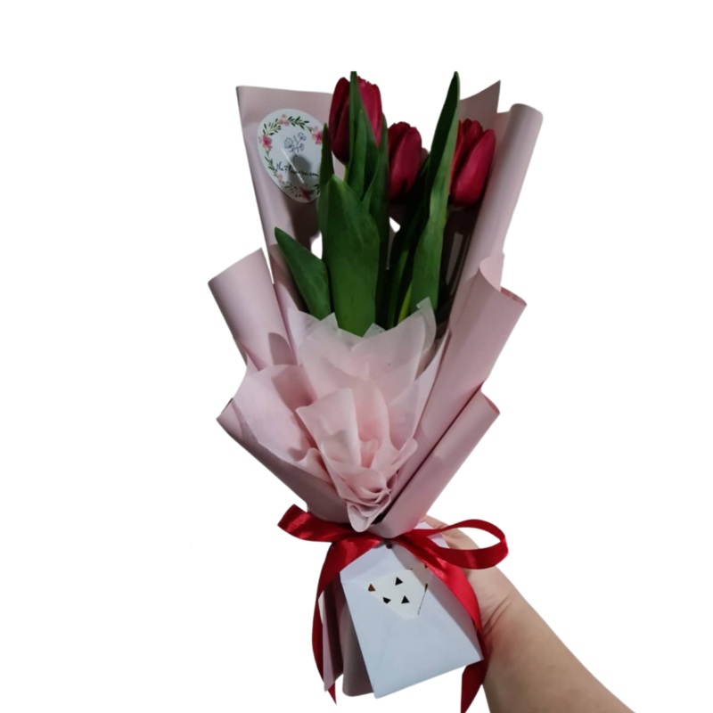 [Fresh Flower] Red Tulip Bouquet (Klang Valley Delivery Only)