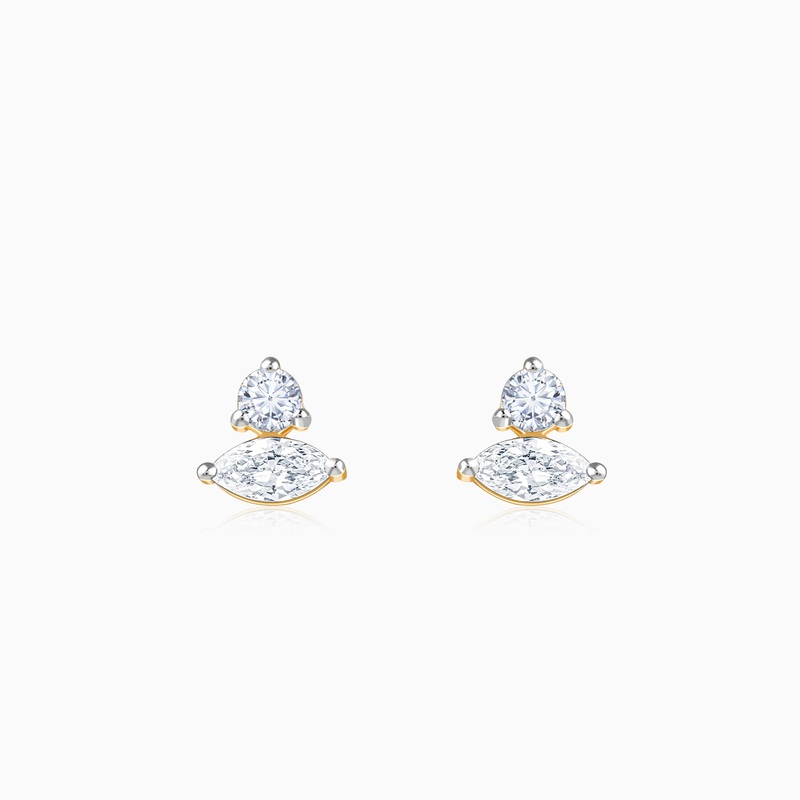 Gold Lumina Marquise Lab Grown Diamond Stud Earrings