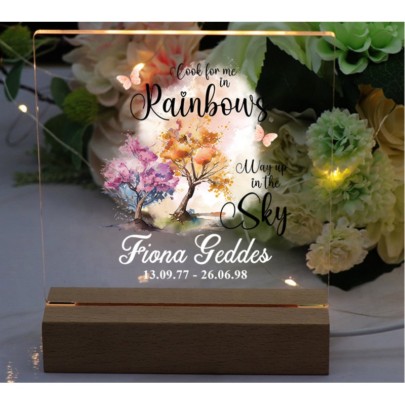 Personalised Memorial Remembrance Lights With Sentiments