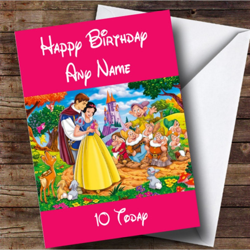 Personalised Pink Snow White Children’s Birthday Card – The Card Zoo