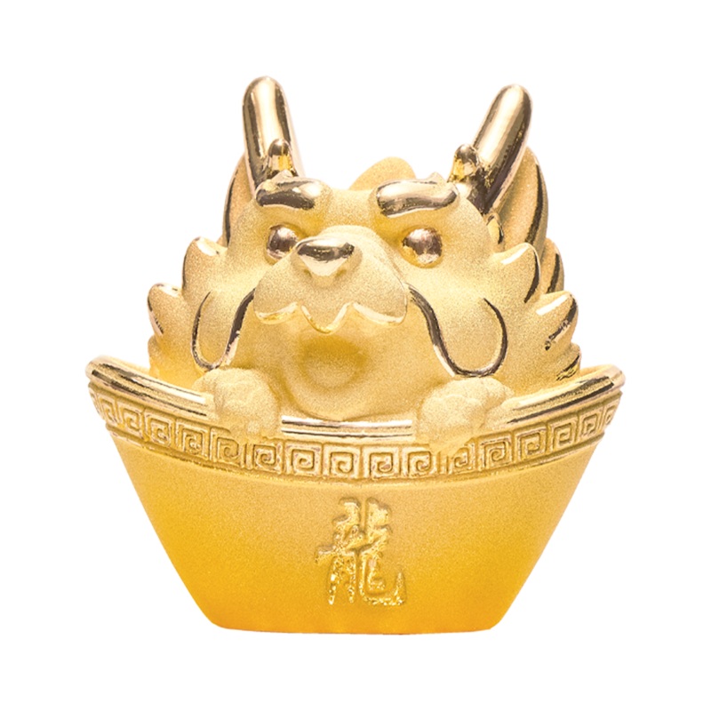 Smiling Dragon Ingot | Luxury Gift 99.9% 24K Gold Plated | (Nationwide Delivery)