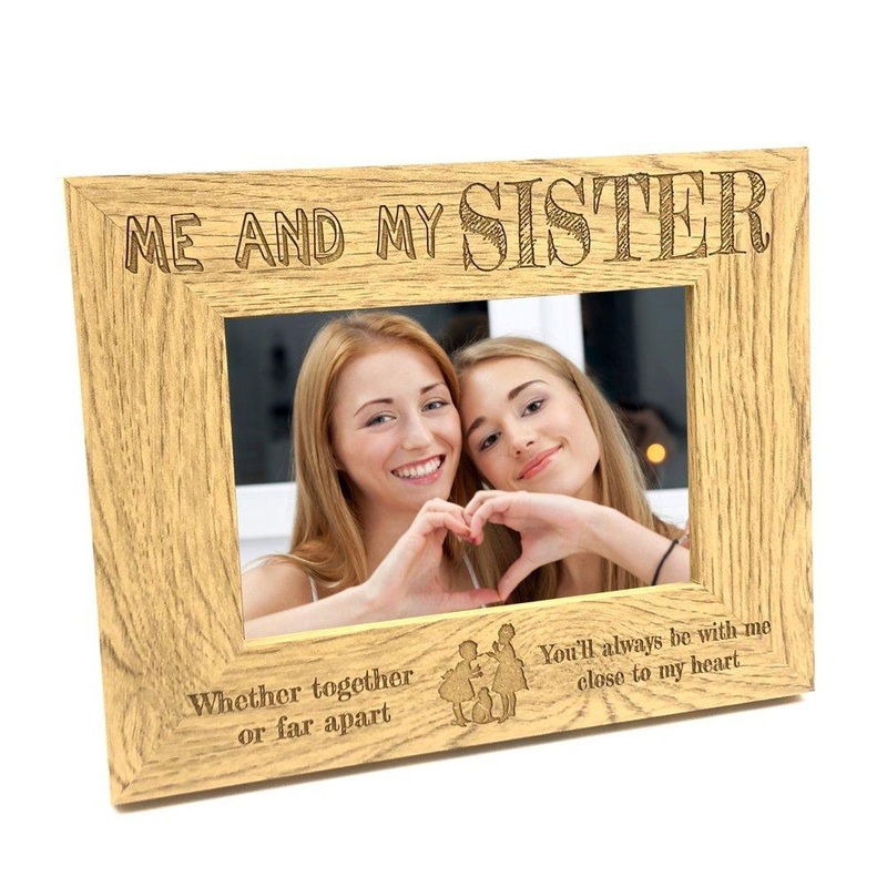 Together Or Far Apart Sisters Wooden Photo Frame Gift