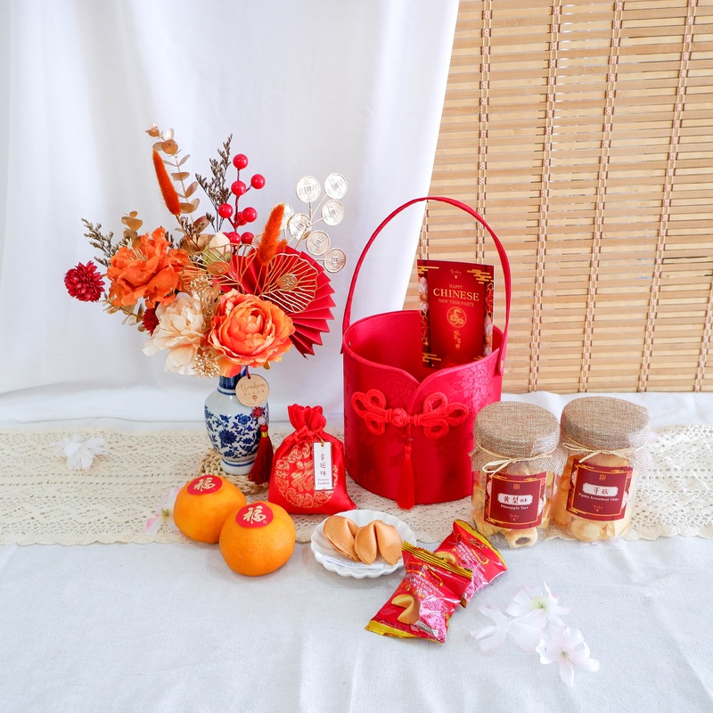 Weathy Blossom Satin Flower Basket